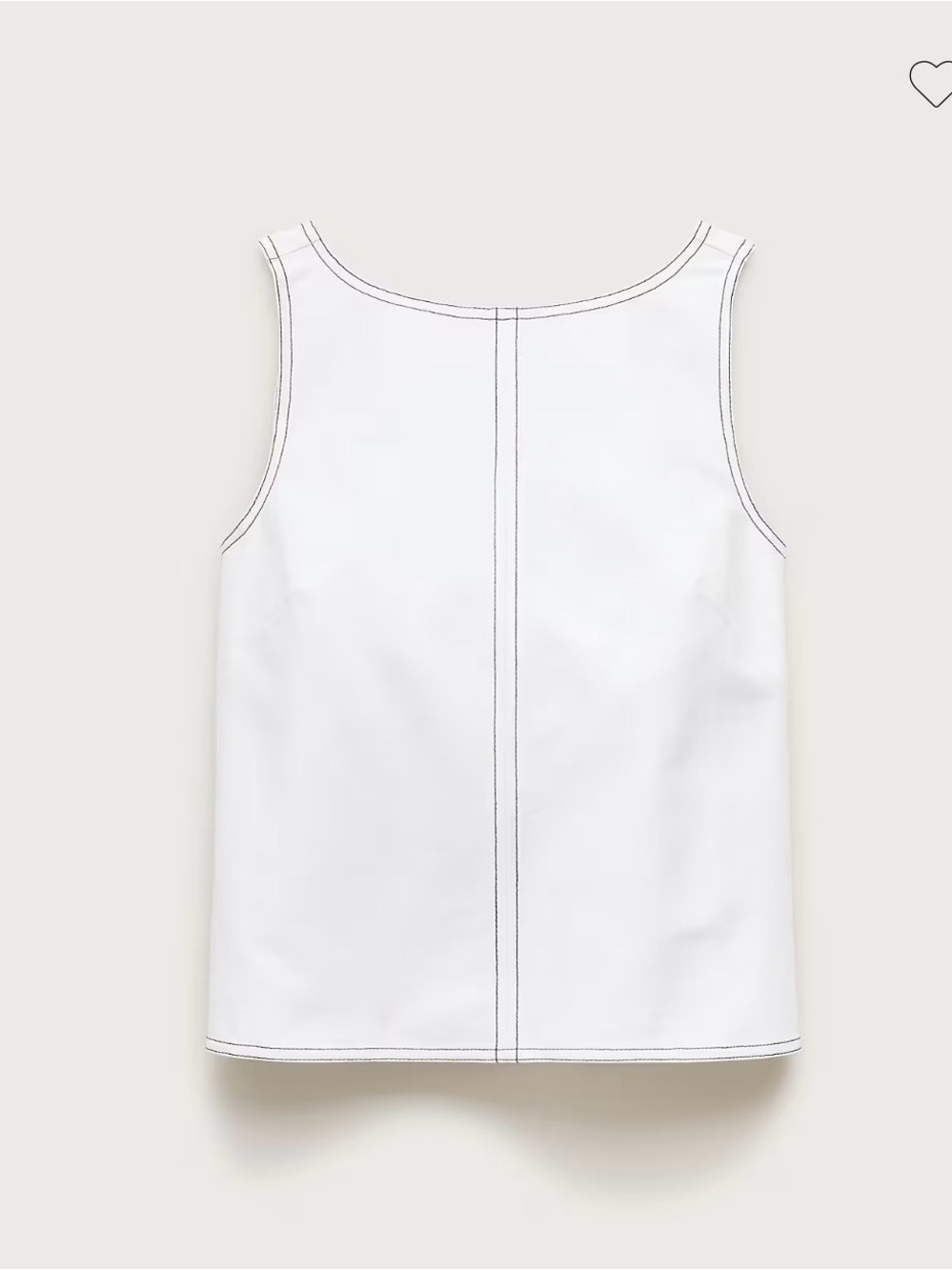 J.CREW NWT Classic White Contrast-Stitch Tank Top
